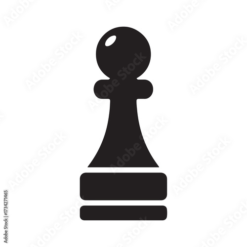 Chess Pawn Icon Black Silhouette Strategy Symbol