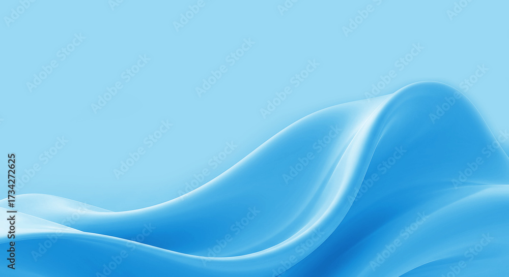 Fototapeta premium Flowing abstract blue liquid waves background