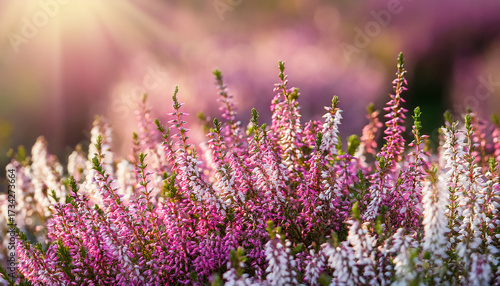 Natural Blurred Flowers Background Calluna Vulgaris Marlies Pink And White Bell Heather