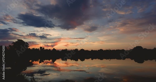 Sunrise Reflection in Lake Pan