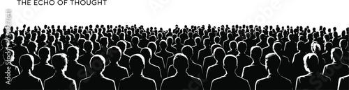 Silhouette crowd of people, large audience gathering, community group, human unity, social event, business conference, public meeting, teamwork collaboration, diversity background, society