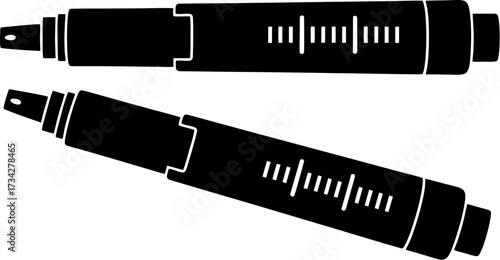 Black stylus pen silhouette isolated