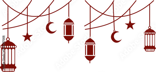 Ramadan Lantern With Moon And Stars