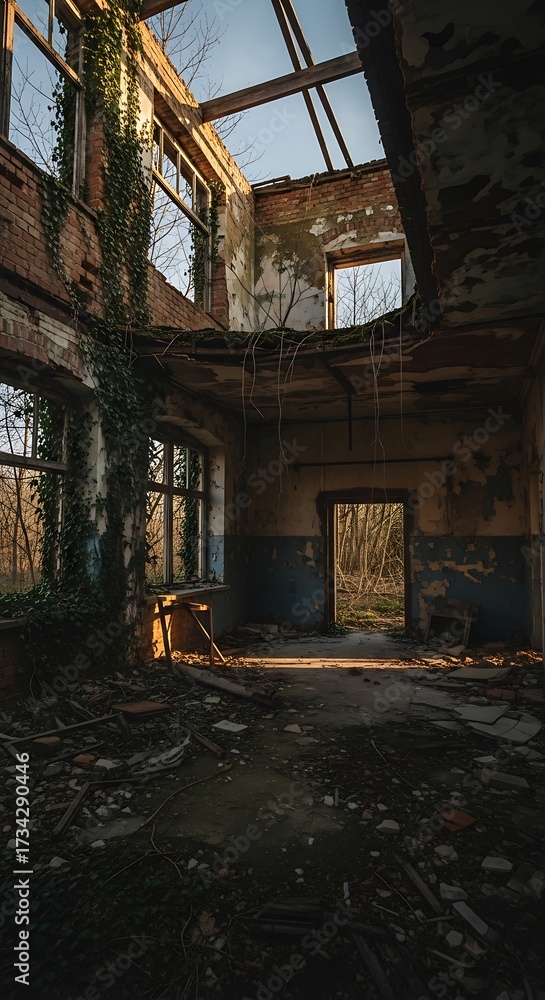 Fototapeta premium Abandoned Factory Interior.