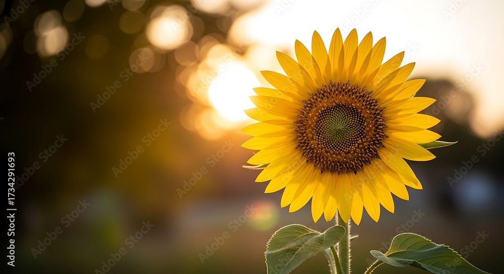 Obraz premium Sunflower in the sunset light