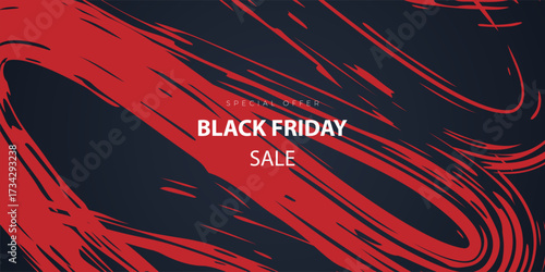 Black Friday banner. Modern abstract background. Illustration with bold and expressive brush strokes in a modern ink style.