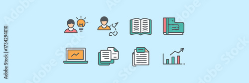 Vector icon sheet of one-on-one tutoring icon