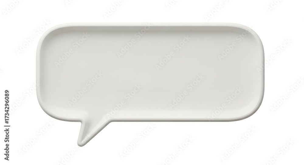 Naklejka premium Isolated rectangular speech bubble, communication, blank text box for message exchange