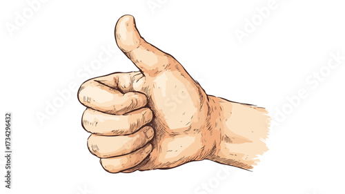 Hand Showing Thumbs-Up Vector Illustration in Carton Style