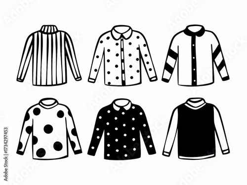 vector illustration of a set of clothes