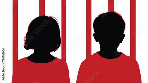 Children Victims of Human Trafficking, Symbols Hope Freedom Awareness EPS