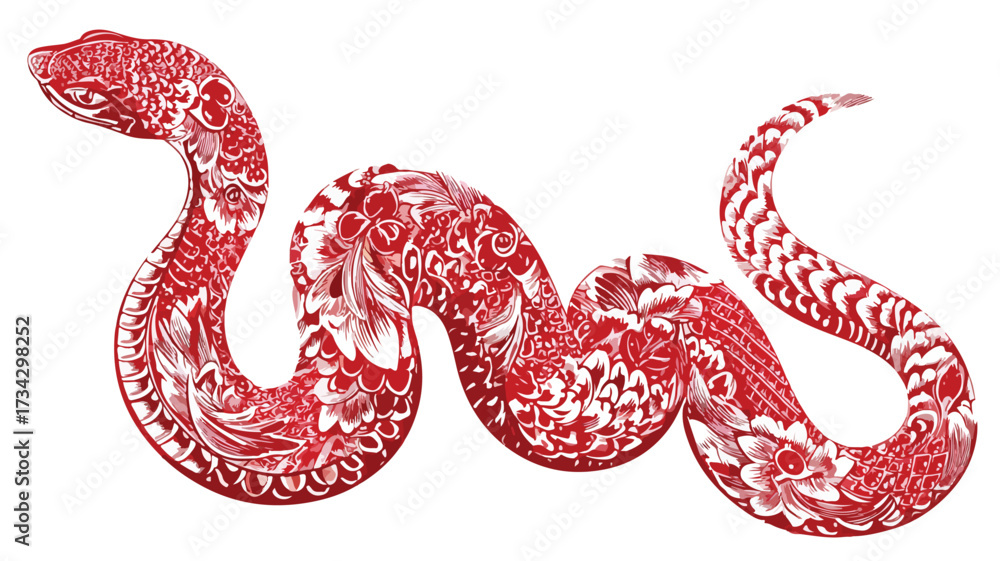 Obraz premium 2025 Chinese New Year Snake Celebration Vector Illustration
