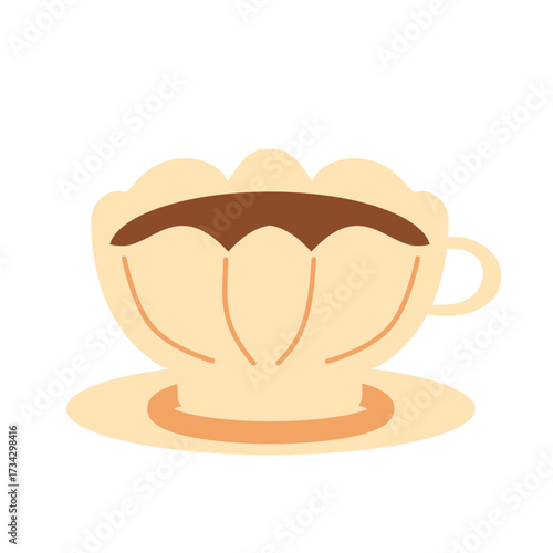 Illustration of a porcelain tea cup.