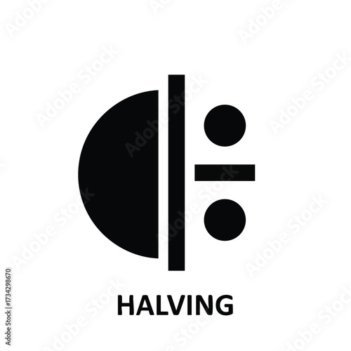 Close-up of a mechanical switch with a label indicating halving function in an industrial setting