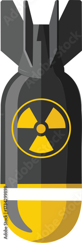Nuclear bomb warhead symbol vector radiation atom danger atomic weapon explode fallout chemical energy destruction
