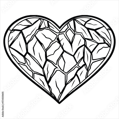 Cold heart carved from stone