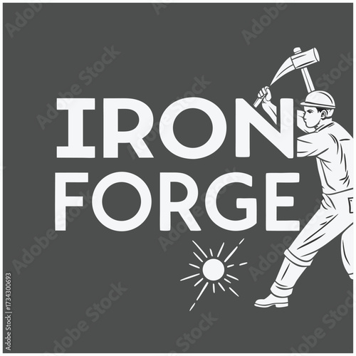 Iron Forge Typography T-Shirt Design