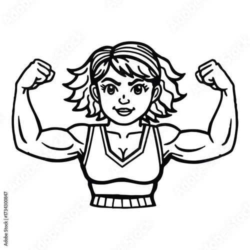 Girl showing fearless strong attitude