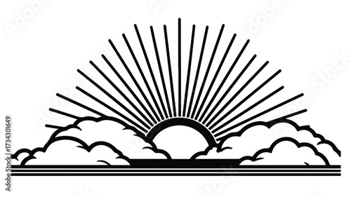 Beautiful Sunrise Logo Design on White Background for Business Branding