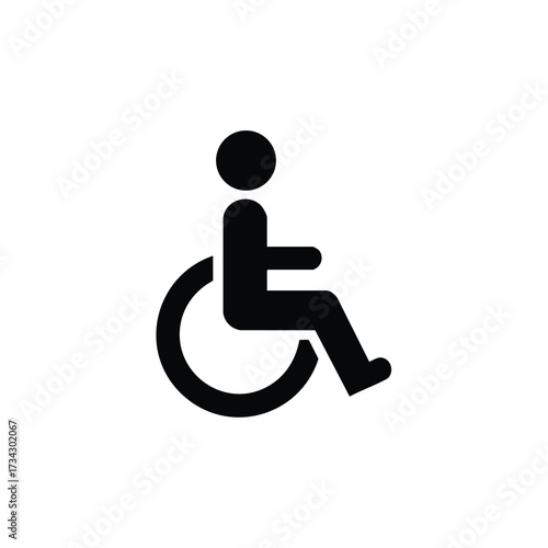 Accessible wheelchair symbol representing disability and mobility assistance for individuals with physical impairments