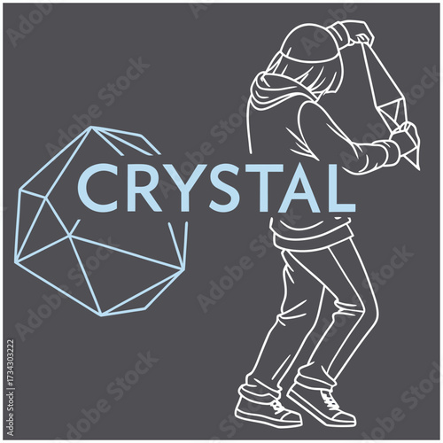 Crystal Typography T-Shirt Design
