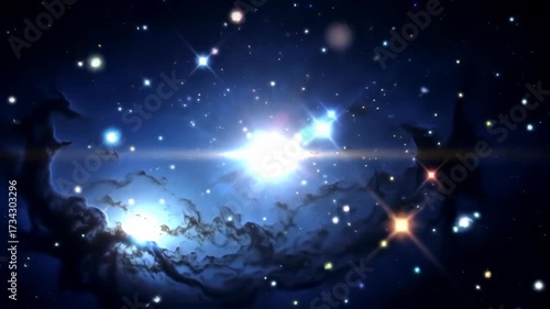 Bright Cosmic Explosion in Deep Space with Starfield and Nebula Effects Captured in High-Resolution