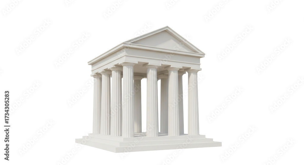 Obraz premium Isolated classical temple building exterior, ancient Greece and Rome style architecture