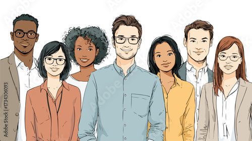 Professional Diverse Sales Team Portrait: Multiracial Men Women in Business