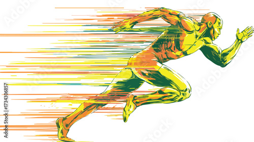 Energetic Running Man Vector Illustration for Marketing Campaigns