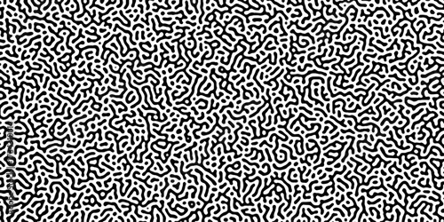 Abstract truing organic wallpaper Turing reaction diffusion monochrome seamless pattern .Monochrome Turing reaction background .Natural seamless line pattern. Linear design with biological shapes