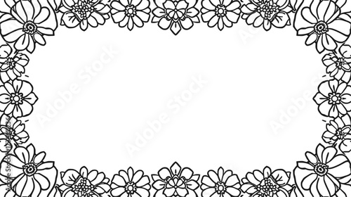 Floral Border in Bloom: A delicately crafted floral border in a clean, minimalist design. Perfect for adding a touch of nature and elegance to any project.