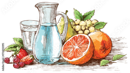 Hydration and Healthy Diet Concept with Water - 3300a2bd-6242-4f62-b86d-5ab566cda722