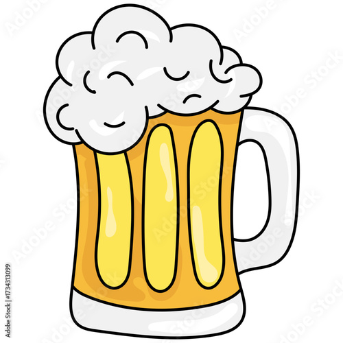 vector illustration of a glass of beer