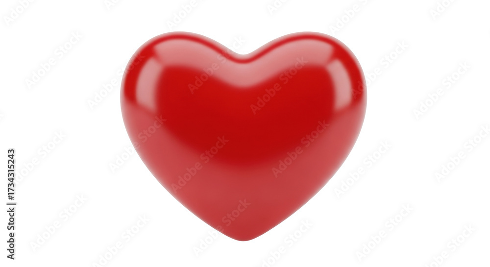 Fototapeta premium Isolated red heart shape conveys love, passion, and romantic feelings, symbol of health