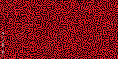 Abstract truing organic wallpaper Turing reaction diffusion monochrome seamless pattern .Monochrome Turing reaction background .Natural seamless line pattern. Linear design with biological shapes