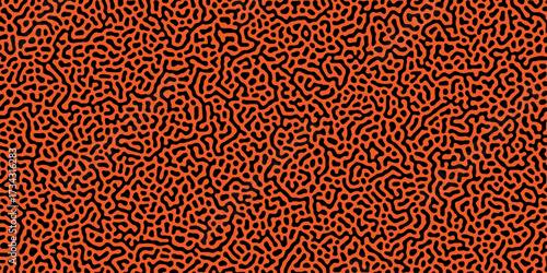 Abstract truing organic wallpaper Turing reaction diffusion monochrome seamless pattern .Monochrome Turing reaction background .Natural seamless line pattern. Linear design with biological shapes