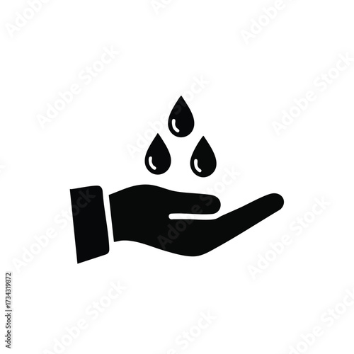 Hand with water droplets falling onto palm illustrating water conservation and environmental awareness