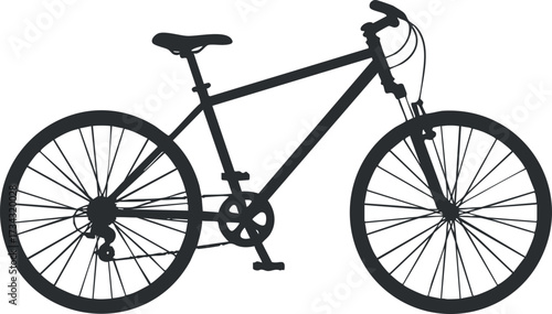 A silhouette of a bicycle showcasing its frame wheels and handlebars ideal for cycling themes..