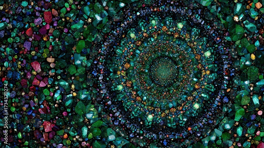 Obraz premium A circular pattern made up of small stones