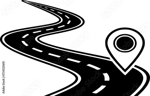 Route icon vector. Road Trip and Navigation Icons illustration