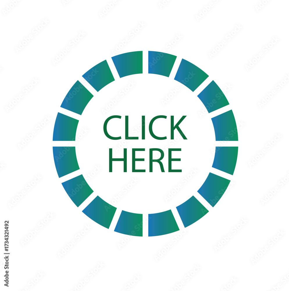 Fototapeta premium Click Here Button with Click cursor. Vector illustration