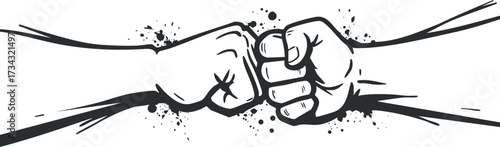 Two hands performing a fist bump symbolizing friendship teamwork and celebration of success.