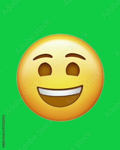 Animated flirty emoji winking and raising eyebrows repeatedly. Playful emoticon animation for video editing, overlays, memes, and creative projects.
