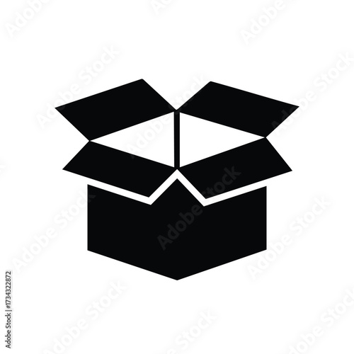 Open cardboard box with flaps lifted, revealing empty interior, on a plain for packaging or storage concepts