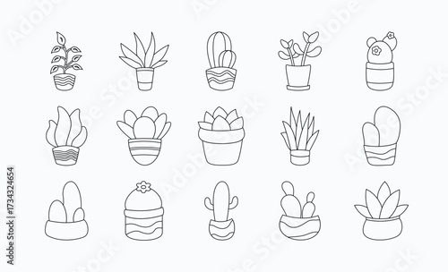 Doodle Plant Interior Decor Graphic Pack