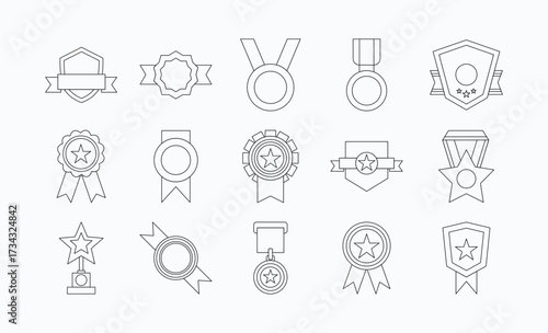 Flat Achievement and Awarding Linear Graphic Pack