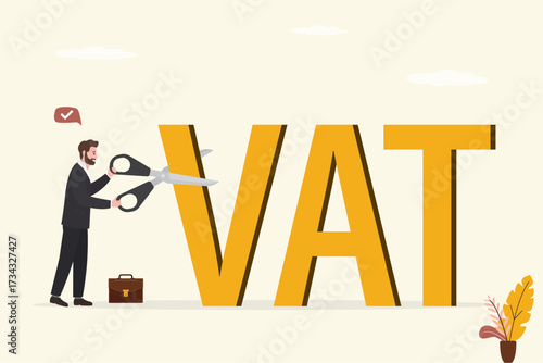 Financial and economic regulation. Government money policy to cut VAT or reduce tax rate to help economic recovery, government,