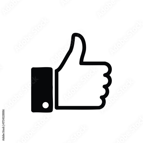 Close-up of a thumbs-up gesture with a black sleeve on a plain , symbolizing approval or positivity