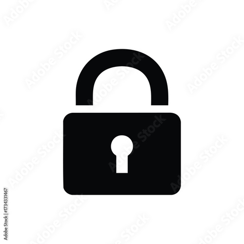 Close-up of a modern padlock with a circular keyhole on a plain emphasizing security and protection