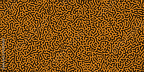 Abstract truing organic wallpaper Turing reaction diffusion monochrome seamless pattern .Monochrome Turing reaction background .Natural seamless line pattern. Linear design with biological shapes